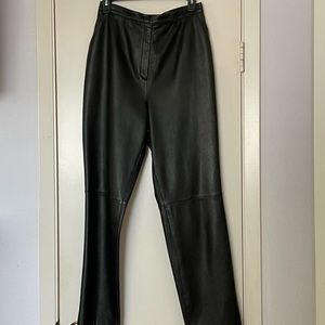 Gorgeous Jones of NY black leather pants, lined, size 12, excellent condition
